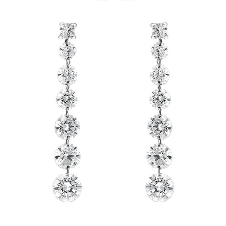 18ct White Gold 1.80ct Diamond Cascading Drop Earrings