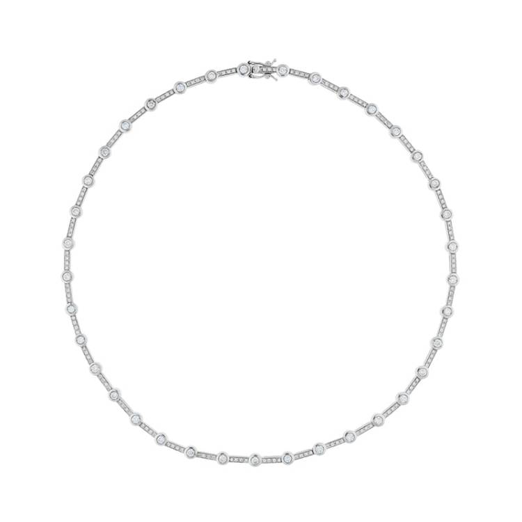 18ct White Gold 3.33ct Diamond Necklace D