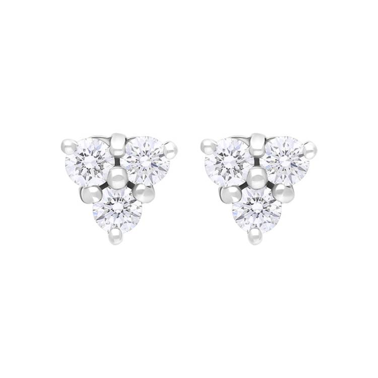 18ct White Gold Diamond Stud Earrings