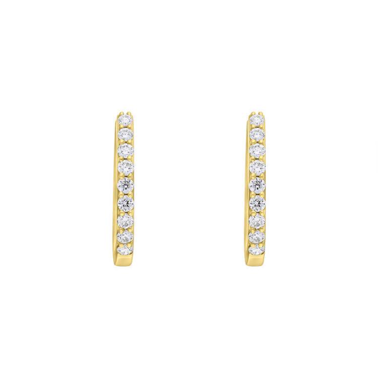 18ct Yellow Gold 0.21ct Diamond Hoop Earrings