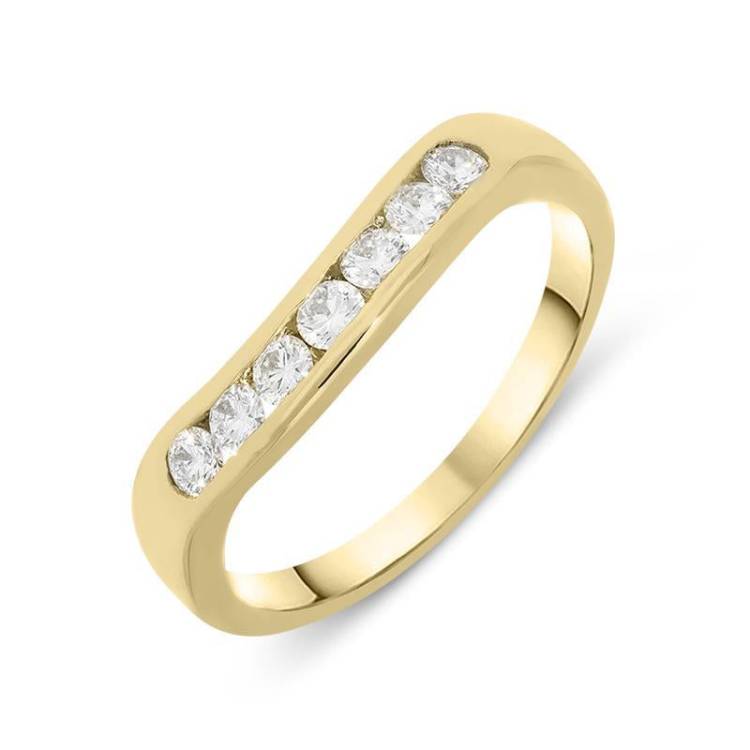 18ct Yellow Gold 0.35ct Diamond Seven Stone Channel Set Ring - N 1/2