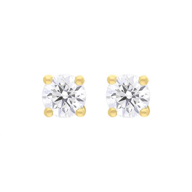 18ct Yellow Gold 0.40ct Diamond Solitaire Stud Earrings