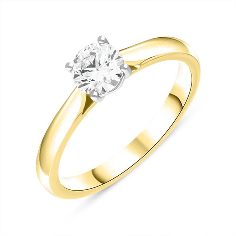 18ct Yellow Gold 0.70ct Diamond Round Brilliant Cut Solitaire Ring - Gold
