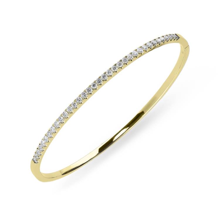 18ct Yellow Gold 0.92ct Diamond Bangle - Yellow Gold