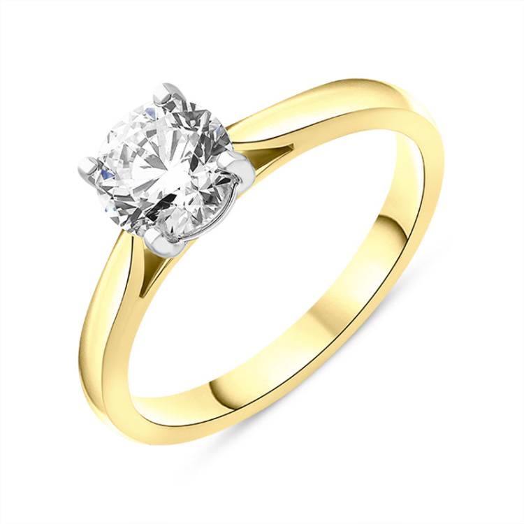 18ct Yellow Gold 1.06ct Diamond Round Brilliant Cut Solitaire Ring - Gold