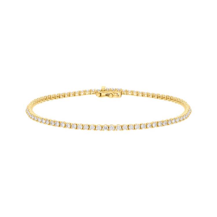 18ct Yellow Gold 2.00ct Diamond Line Bracelet