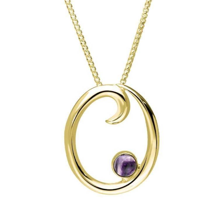 18ct Yellow Gold Blue John Love Letters Initial O Necklace - Yellow Gold