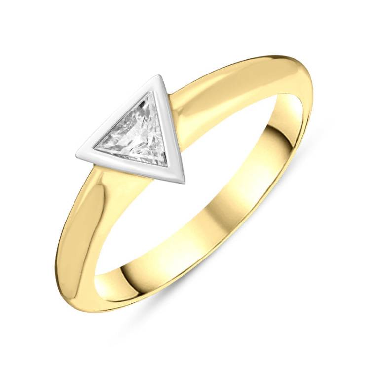 18ct Yellow Gold Diamond Triangle Ring D - L