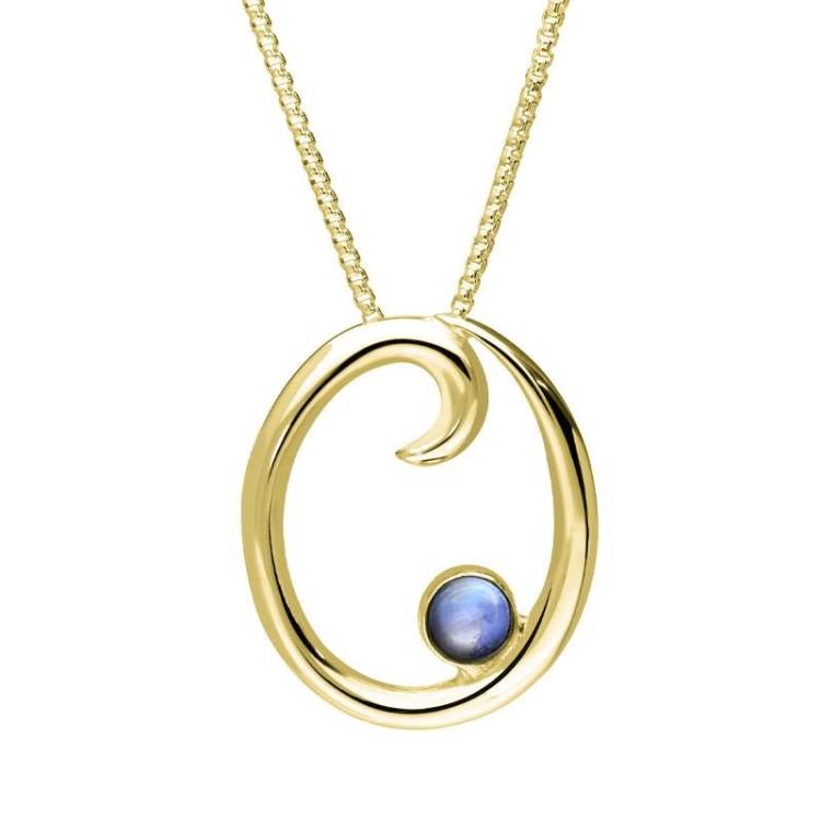 18ct Yellow Gold Moonstone Love Letters Initial O Necklace - Yellow Gold