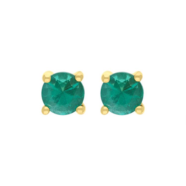 18ct Yellow Gold Round Solitaire Stud Earrings
