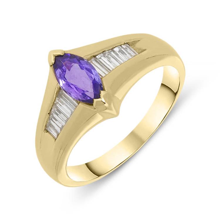 18ct Yellow Gold Tanzanite Diamond Ring D