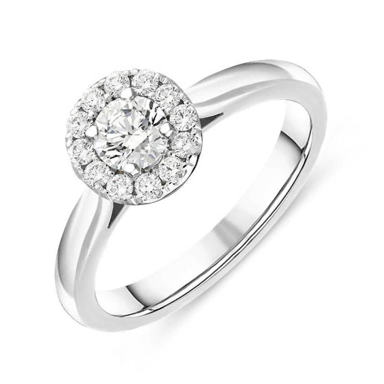 18ct White Gold 0.28ct Diamond Round Cluster Ring