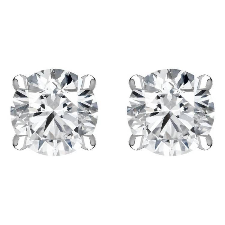18ct White Gold 0.50ct Brilliant Cut Diamond Solitaire Stud Earrings