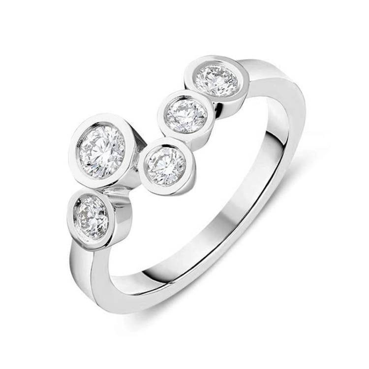 18ct White Gold 0.51ct Diamond Bubble Ring