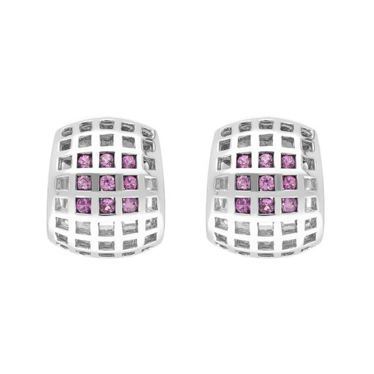 18ct White Gold 0.53ct Pink Sapphire Hoop Earrings