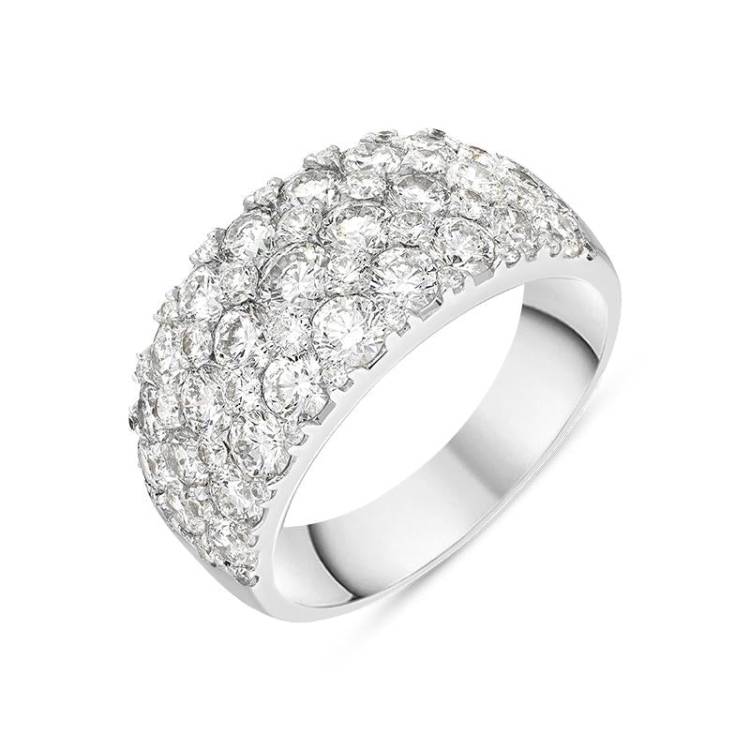 18ct White Gold 3.27ct Diamond Cluster Ring D - Option1 Value White Gold