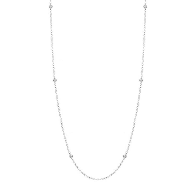 18ct White Gold Diamond Long Necklet