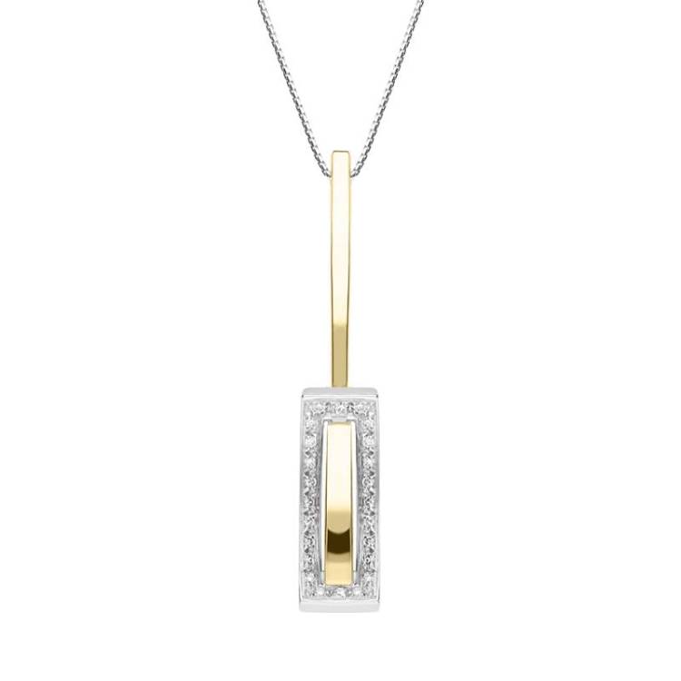 18ct White Gold Diamond Pave Set Elongated Necklace