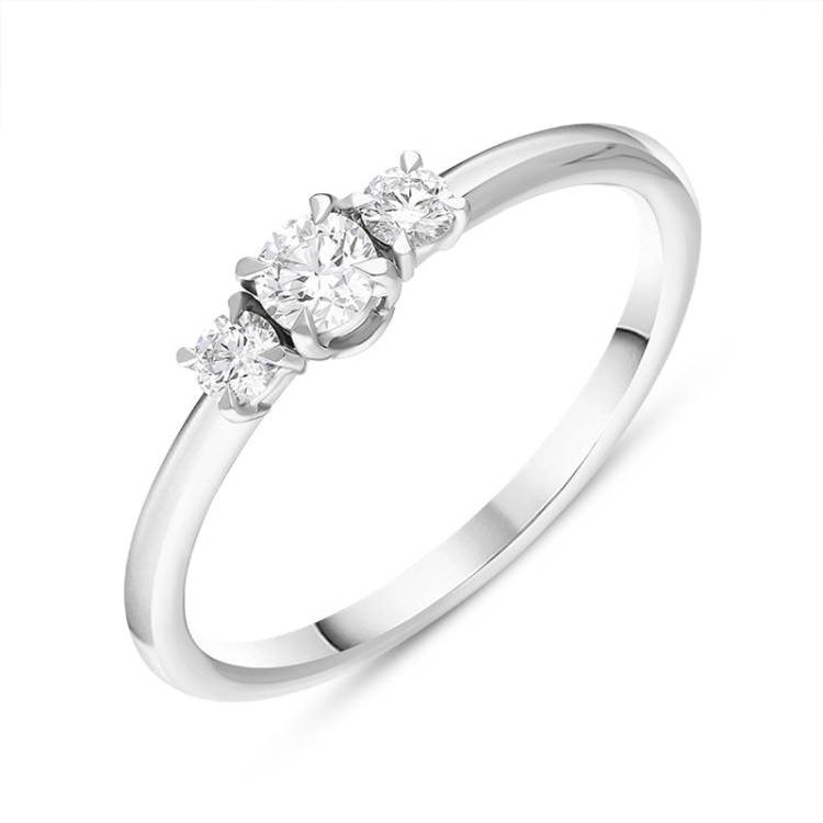 18ct White Gold Diamond Three Stone Ring