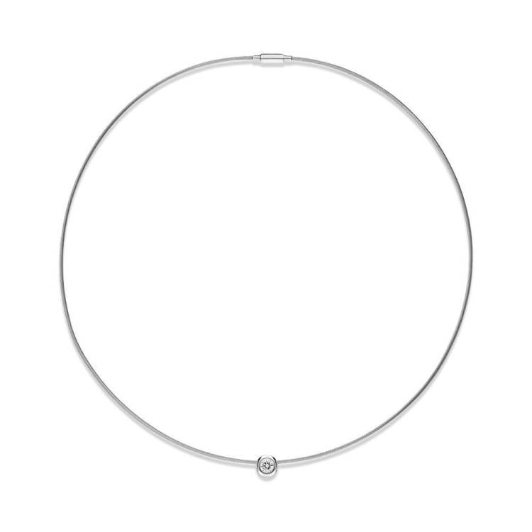 18ct White Gold Diamond Wire Collar Necklace