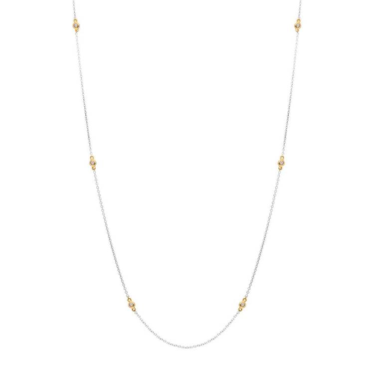 18ct White and Rose Gold Diamond Necklet