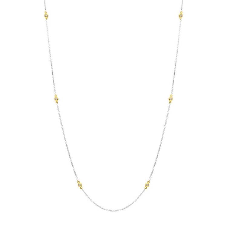 18ct White and Yellow Gold Diamond Necklet