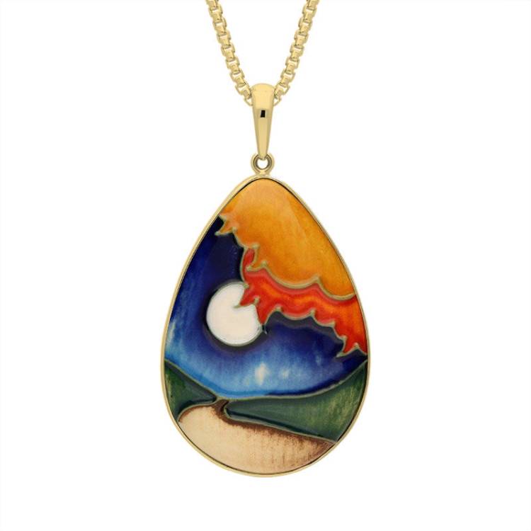 18ct Yellow Gold Moorcroft Full Moon Pear Necklace - Yellow Gold