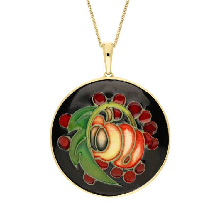 18ct Yellow Gold Moorcroft Queens Choice Round Necklace - Yellow Gold