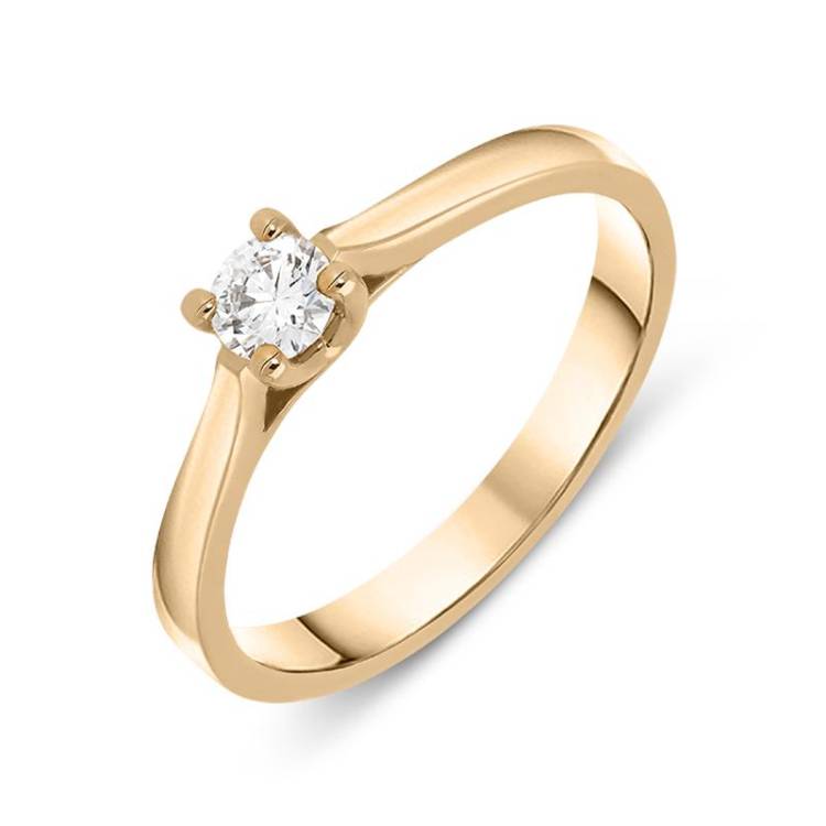 18ct Rose Gold 0.19ct Brilliant Cut Diamond Solitaire Ring - N