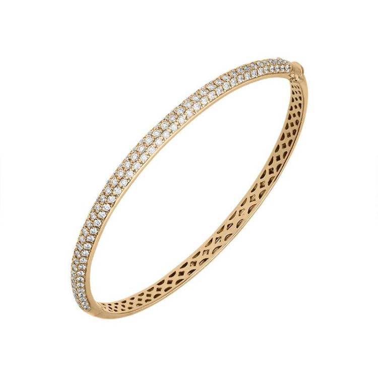 Hans D. Krieger 18ct Rose Gold 1.32ct Diamond Hinged Bangle D - Rose Gold