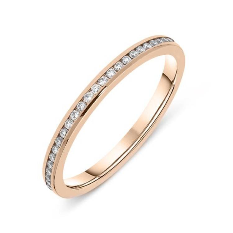 18ct Rose Gold Diamond Brilliant Cut Wedding Eternity Ring - M