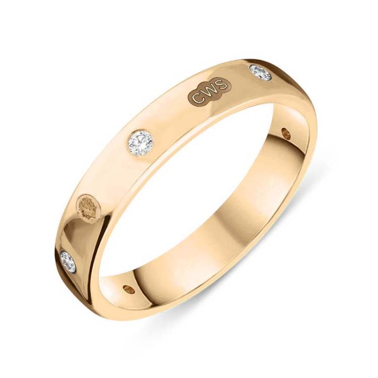 18ct Rose Gold 0.15ct Diamond King's Coronation Hallmark 4mm Ring - J