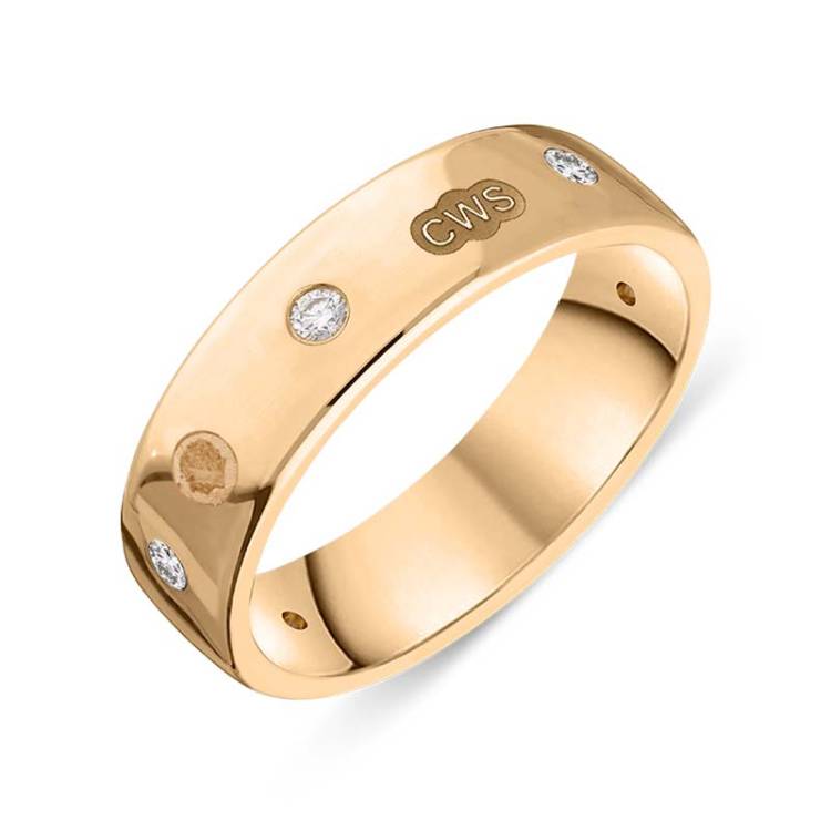 18ct Rose Gold 0.18ct Diamond King's Coronation Hallmark 6mm Ring - L