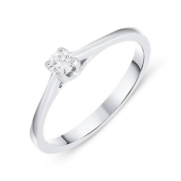 18ct White Gold 0.11ct Brilliant Cut Diamond Solitaire Ring