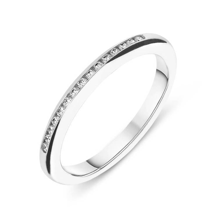 18ct White Gold 0.13ct Diamond Channel Set Wedding Half Eternity Ring - Option1 Value White Gold