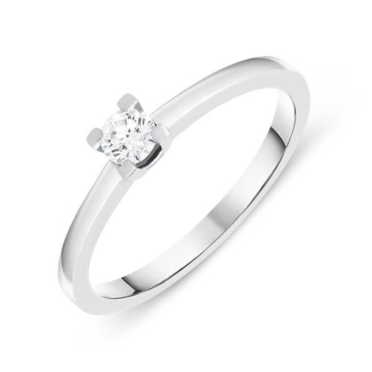 18ct White Gold 0.16ct Brilliant Cut Diamond Solitaire Ring