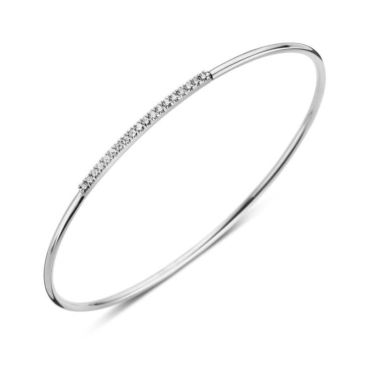 18ct White Gold 0.17ct Diamond Nineteen Stone Bangle