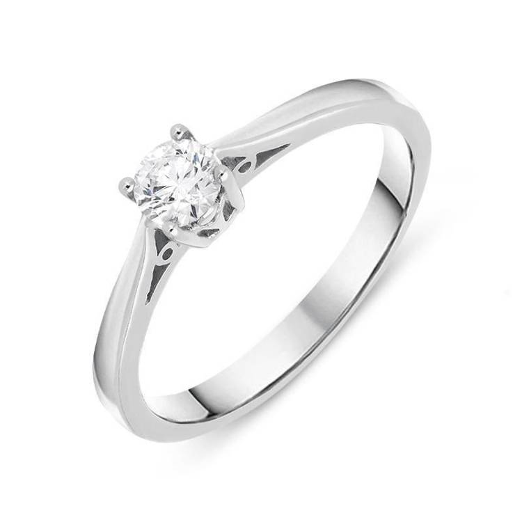 18ct White Gold 0.25ct Diamond Brilliant Cut Solitaire Ring