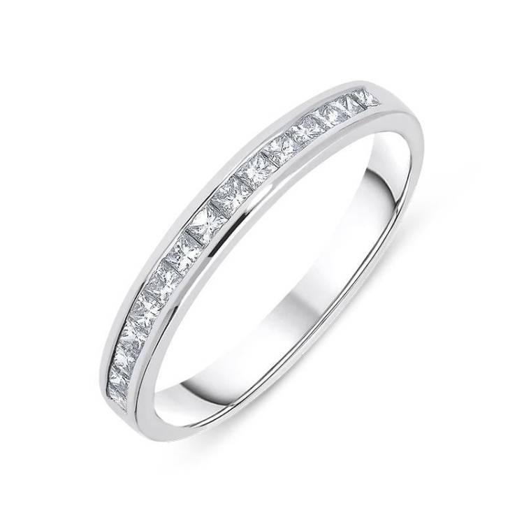 18ct White Gold 0.30ct Diamond Channel Set Half Eternity Ring - Option1 Value White Gold