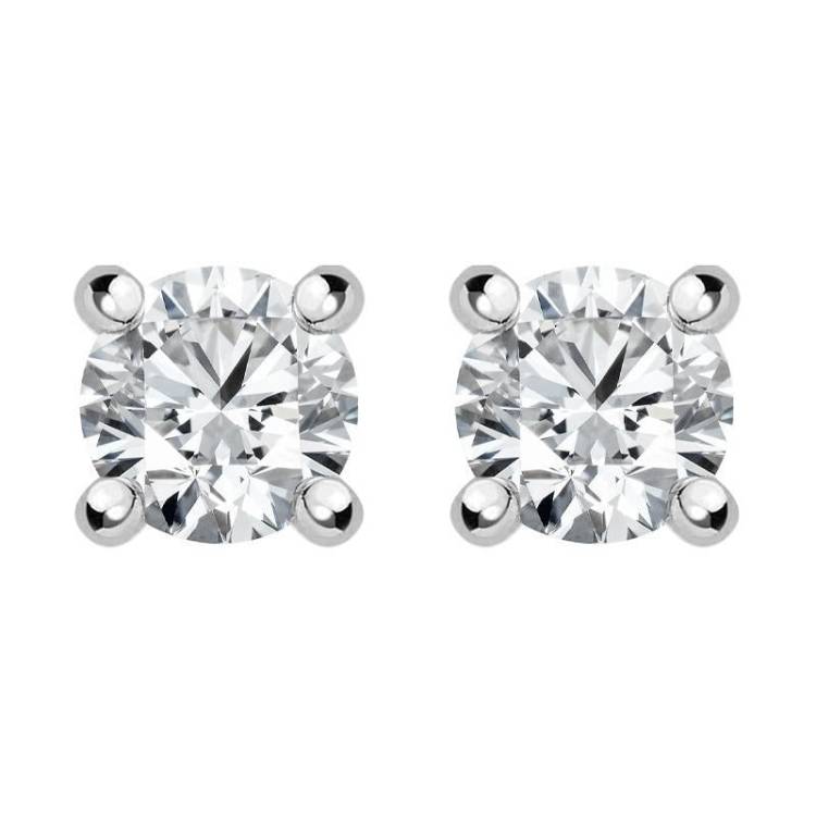 18ct White Gold 0.40ct Diamond Solitaire Stud Earrings