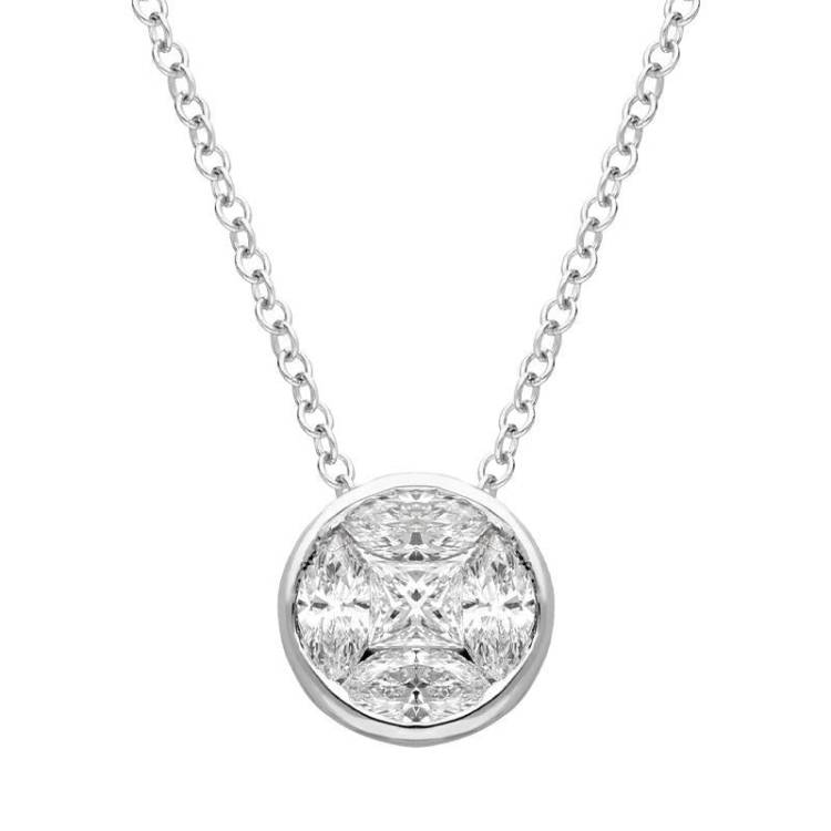 18ct White Gold 0.43ct Diamond Brilliant Cut Solitaire Necklace