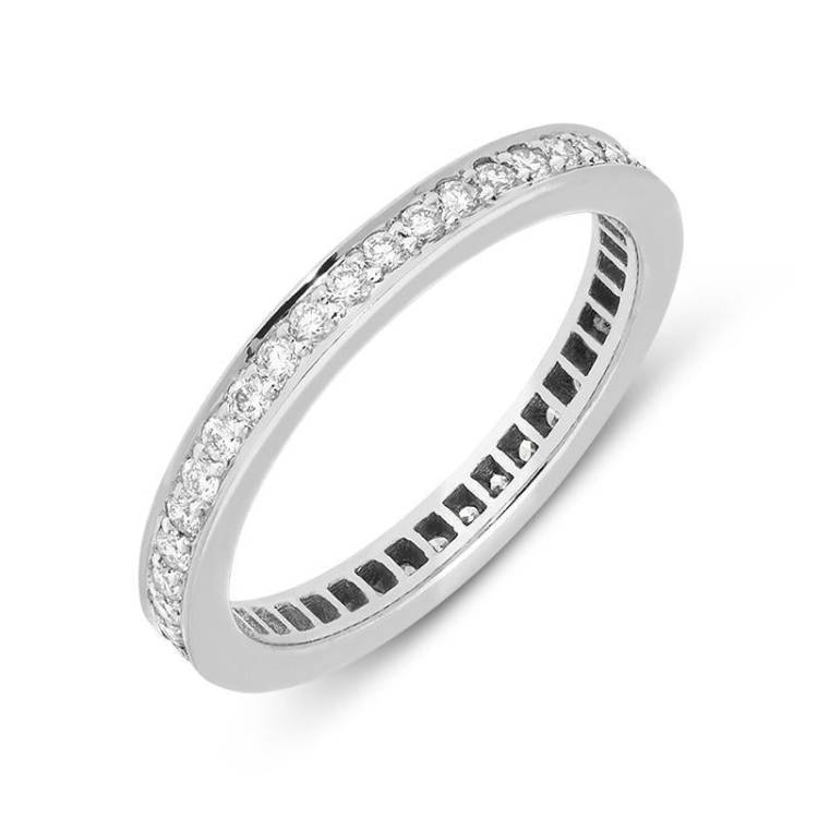 18ct White Gold 0.46ct Diamond Brilliant Cut Wedding Eternity Ring - Option1 Value Yellow Gold