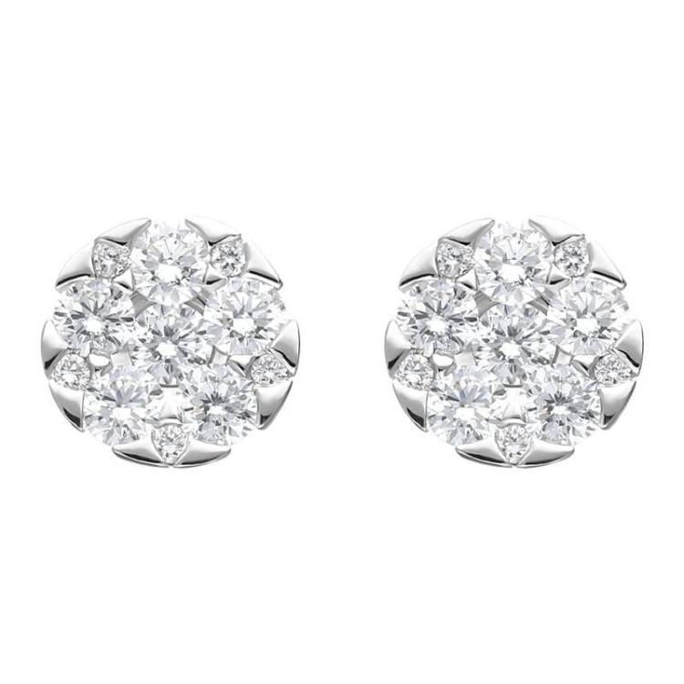 18ct White Gold 0.48ct Diamond Triangle Edge Stud Earrings