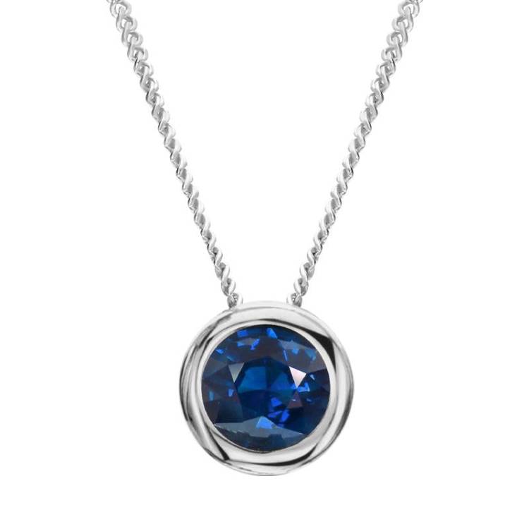 18ct White Gold 0.58ct Sapphire Martini Slider Necklace
