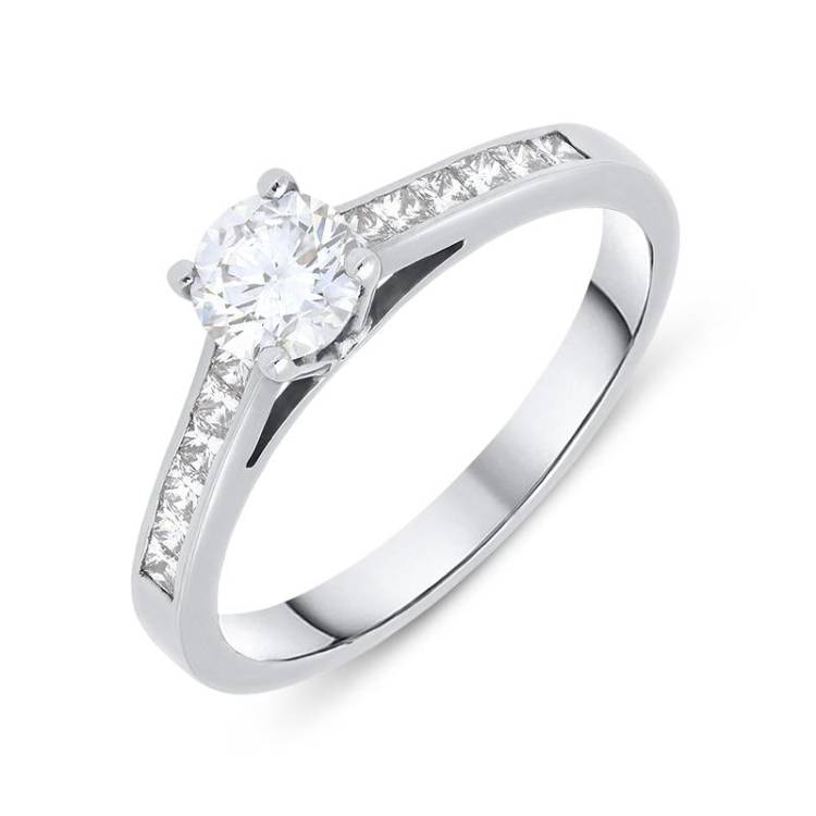 18ct White Gold 0.70ct Diamond Brilliant Cut Solitaire Ring - L