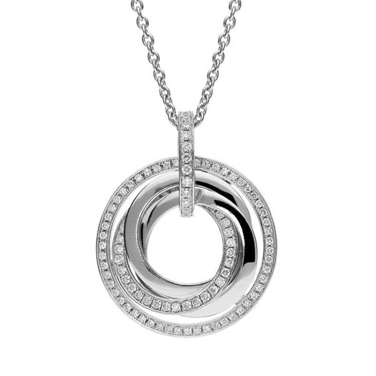 Hans D. Krieger 18ct White Gold 0.75ct Diamond Pave Loop Necklace D - White Gold