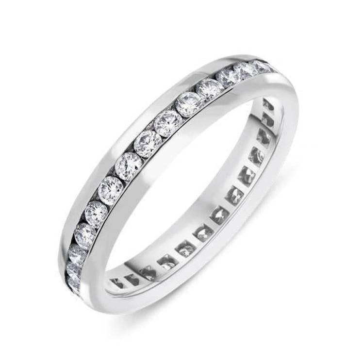 18ct White Gold 0.80ct Diamond Channel Set Wedding Eternity Ring