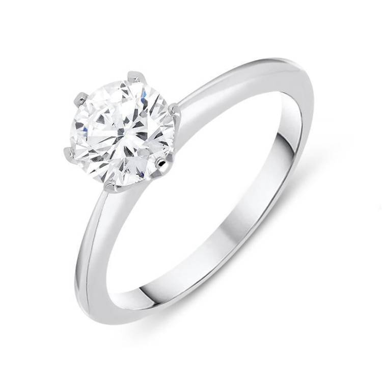 18ct White Gold 1.00ct Diamond Brilliant Cut Solitaire Ring - N
