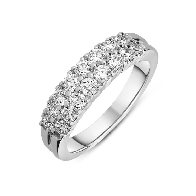 Hans D. Krieger 18ct White Gold 1.02ct Diamond Half Eternity Ring - Option1 Value White Gold