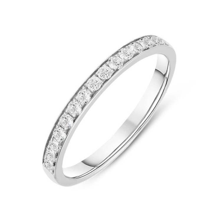 18ct White Gold 0.20ct Diamond Brilliant Cut Wedding Half Eternity Ring - TITLE White Gold